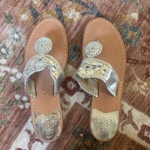 Jack Rogers Metallic Silver Sandals